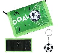 Children's Wallet with a Key Fob, Neck Pouch, Children's Wallet, Boys and Girls, Children's Purse, Foldable, Football.