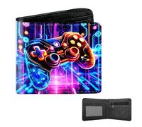 Children's Wallet with RFID Protection, Neon Game Controller Design Wallet Boys Teenagers Children's Wallet Boys Made of High-Quality PU Leather Wallet Children for Teenagers and Students