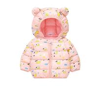 Children's Warm Jackets Girls Boys Padded Coats Baby Winter Outerwear Children Long Sleeve Thickened Jacket Two Ears Down Coat with Plush Lining Lightweight Clothing