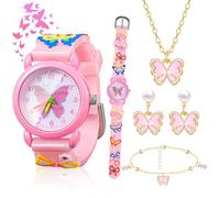 Children's Watches for Girls from 3-10 Years, Girls' Cute Watch Girls Children's Watch Children Analogue Quartz Wrist Watch Children's Watch Girls Butterfly 3D Cartoon Girls Watch Wrist Watch for