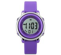 Children's Watches Sport Watch with Stop Watch and 7 LED Backlight Function Time Teacher Blue & White&Green Silicon Strap Boys Girls Watch-Purple
