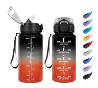 Children's Water Bottle, 500 ml, Leak-Proof, Sports Water Bottle with Straw, Suitable for Carbonated Drinks, Water Bottle with Time Markings, Sports Bottle for Children, Camping, School, Yoga