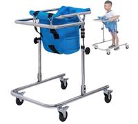 Children's Wheeled Walker Frame, Cerebral Palsy Disabled Kids Walker, Adjustable Height Rehabilitation Standing Walking Aid for Lower Limb Training, Suitable for Height 31"- 47"