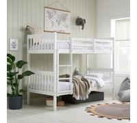 Children's White Wooden Bunk Bed Single Benji Birlea