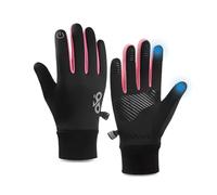Children'S Winter Cycling Gloves Full-Finger Warm Touchscreen Running Gloves Unisex Anti-Slip Insulated Gloves Suitable For School Sports And Outdoor Activities Windproof And Waterproof. (Pink, L)