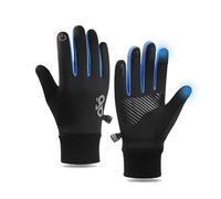 Children'S Winter Cycling Gloves Full-Finger Warm Touchscreen Running Gloves Unisex Anti-Slip Insulated Gloves Suitable For School Sports And Outdoor Activities Windproof And Waterproof. (Blue, L)