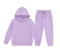 Children's Winter Europe and The States Boys Set Cu Sized Children and Girls Sportswear Multi Color Toddler Clothes (Purple, 10-11 Years)