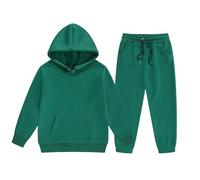 Children's Winter Europe and The States Boys Set Cu Sized Children and Girls Sportswear Multi Color Toddler Clothes (Green, 3-4 Years)