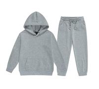 Children's Winter Europe and The States Boys Set Cu Sized Children and Girls Sportswear Multi Color Toddler Clothes (Grey, 12-13 Years)