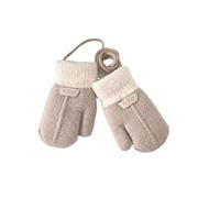 Children's Winter Heated Mittens Soft Thick Full Finger Mittens Crochet Gloves Outdoor Ski Snowboard Cycling Anti-Cold with Rope Anti-lost for Girls Boys 1-6 Years