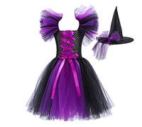 Childrens Witch Costume, With Tutu Skirt Suit, Halloween Costumes For Girls, With Hat And Broom, Creating A Festive Atmosphere, For School Events, Family Celebrations, Cosplay Parties Comfy
