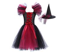 Childrens Witch Costume, With Tutu Skirt Suit, Halloween Costumes For Girls, With Hat And Broom, Creating A Festive Atmosphere, For School Events, Family Celebrations, Cosplay Parties Comfy