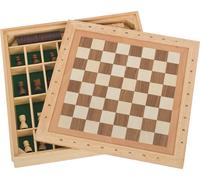 Goki 56953 Chess, Draughts and Nine Men's Morris Game Set, Mixed