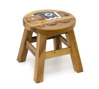 Children's Wooden Elephant Stool | Small Round Wooden Animal Footstool | Kids Elephant Design Wood Step Stool Seat - 25cm