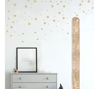 Children's Wooden Height Chart with Star Wall Stickers, Wooden Height Chart for Baby Toddler Room Height Chart for Wall Decoration