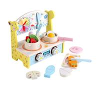 Children's Wooden Kitchen Toy Set - Multifunctional Simulation Cooking Game, Cultivating Hands-on Skills And Imagination, Fun Early Educational Play Tableware Kitchen Cooking Toy For Boys And