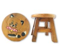 Children's Wooden Stool - Cat With Bow Step Stool