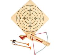 Childrens Wooden Toy Crossbow With 3 Arrows & Target