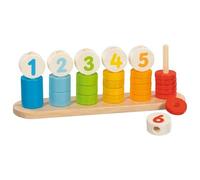 Childrens Wooden Toy Game Learn to Count Kids Wood Colourful Number Sorting Game