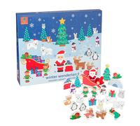 Children's Wooden Winter Wonderland Christmas Advent Calendar | Wood Advent Calendar Advent Calendar For Kids | Santa Claus Playset Advent Calendar