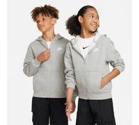 NIKE FD3004-063 K NSW CLUB FLC HD FZ LS LBR Sweatshirt Unisex DK GREY HEATHER/BASE GREY/WHITE Size XS