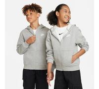 NIKE FD3004-063 K NSW CLUB FLC HD FZ LS LBR Sweatshirt Unisex DK GREY HEATHER/BASE GREY/WHITE Size L