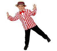 Child's 1920's Barbershop Blazer Jacket - Medium - Red and White Striped Jacket - Perfect for Fancy Dress Events