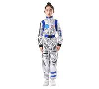 Child's Astronaut Costume Bodysuit and Belt | Astronaut Halloween Costume for Girls and Boys perfect for Birthdays Cosplay Carnival and Themed Performances