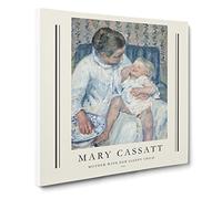 Childs Bath Time By Mary Cassatt Exhibition Museum Classic Painting Canvas Wall Art Print Ready to Hang, Framed Picture for Living Room Bedroom Home Office Décor, 20x20 Inch (50x50 cm)