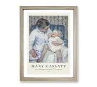 Childs Bath Time By Mary Cassatt Exhibition Museum Painting Framed Print | A2 Oak Framed Wall Art | Ready to Hang | Modern Historical Picture | Living Room Bedroom Lounge Office