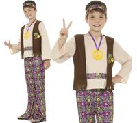 Childs Boys 60s 1960s Hippy Fancy Dress Costume Hippie Outfit by Smiffys New