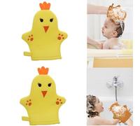 Child's Cartoon Bath Glove - Super Soft and Fun Cartoon Design for Kids' Bath Time, Creates Rich Lather for Gentle Cleaning, Playful Shower Mitt for Toddlers/Children (Chick)