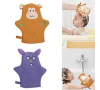 Child's Cartoon Bath Glove - Super Soft and Fun Cartoon Design for Kids' Bath Time, Creates Rich Lather for Gentle Cleaning, Playful Shower Mitt for Toddlers/Children (Monkey+ Mouse)