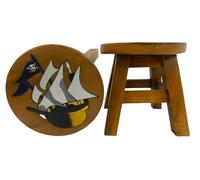 Childs Childrens Wooden Stool - Pirate Ship Step Stool