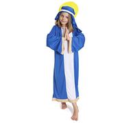 Childs Christmas Virgin Mary Costume - Medium - Mary Nativity Fancy Dress Costume with Tunic