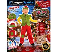 Child Christmas Elf Boy Fancy Dress Costume Ages 7-9 (M)