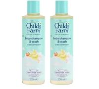 Childs Farm Baby Shampoo & Body Wash, Baby Soft Scent, Tear-free | Gently Cleanses & Soothes | Suitable for Newborns with Dry, Sensitive Skin, 250ml (Pack of 2)