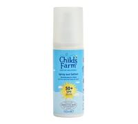 Childs Farm Kids & Baby Sun Lotion Spray SPF 50+ | UVA & UVB Very High Protection | Extra Water Resistant | Fragrance Free | Suitable for Dry, Sensitive Skin, 100ml