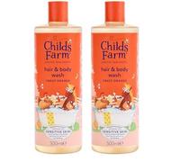 Childs Farm Kids Hair & Body Wash, Sweet Orange | Tear-free, Gently Cleanses | Suitable for Dry, Sensitive Skin, 500ml (Pack of 2)
