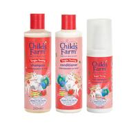 Childs Farm Kids Tangle Taming Hair Regime Bundle | Tear Free Strawberry & Organic Mint Shampoo (250ml), Conditioner (250ml) and Hair Detangler Spray