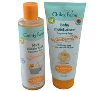 Childs Farm OatDerma Baby Care Set, Fragrance-Free Bubble Bath 250ml and Moisturiser 200ml, for Dry and Itchy Skin