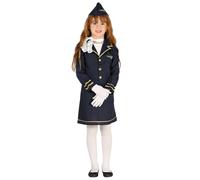 FIESTAS GUIRCA | Child Stewardess Costume (3-4 Years) - Dress and Hat - Pilot and Aviation Costumes for Halloween, Carnival and Fancy Dress Parties - Ideal for Girls - Blue