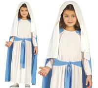 Childs Girls Nativity Mary Fancy Dress Costume Christmas Childrens Outfit fg