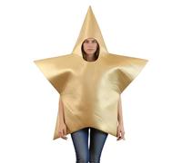 Childs Gold Starry Patterned North Star Fancy Dress Christmas Nativity Costume Tabard (3-8 Years)