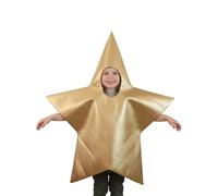 Childs Gold Starry Patterned North Star Fancy Dress Christmas Nativity Costume Tabard 3-8 Years