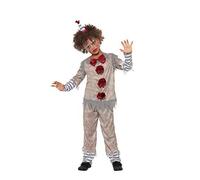 Childs Grey Vintage Clown Boys Halloween Fancy Dress Costume and Face Paint
