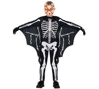 Childs Halloween Bat Skeleton Fancy Dress Costume Childrens Boys Bat Outfit fg