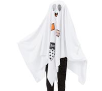Childs Halloween Boo Ghost Fancy Dress Poncho Ghost Poncho Outfit New fg