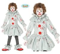 FIESTAS GUIRCA Killer Clown Fancy Dress Costume - Grey Horror Clown Costume - Kids Halloween Costumes 5-6 years