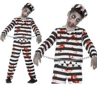 Smiffys Zombie Convict Costume, Black & White (Size L)